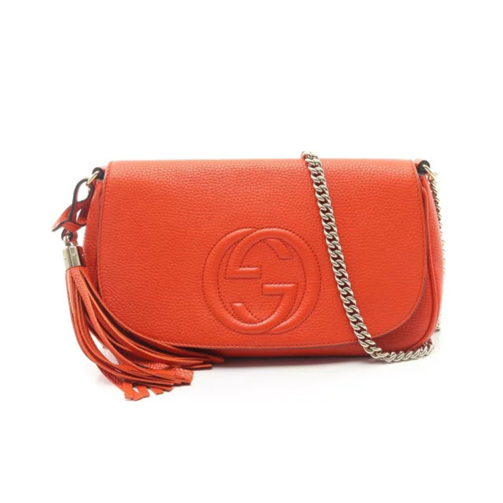 Gucci Soho Shoulder Bag Leather Orange